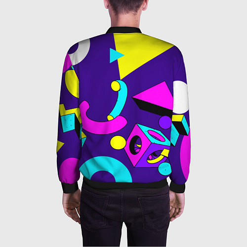 Мужской бомбер Геометрические фигуры / 3D-Черный – фото 4