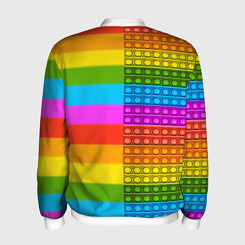 Мужской бомбер POP it вертикальная надпись / 3D-Белый – фото 2