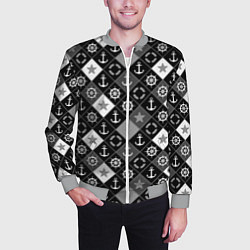 Бомбер мужской Черно-белый морской плед, цвет: 3D-меланж — фото 2