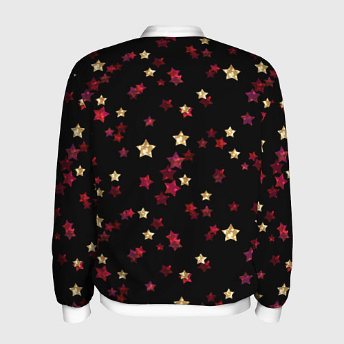 Мужской бомбер Блестящие звезды на черном / 3D-Белый – фото 2