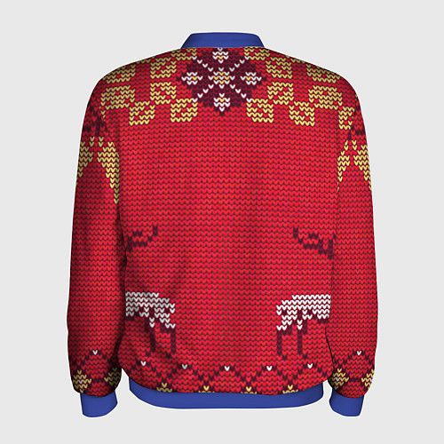 Мужской бомбер Олени / 3D-Синий – фото 2