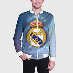 Бомбер мужской FC РЕАЛ МАДРИД, цвет: 3D-белый — фото 2