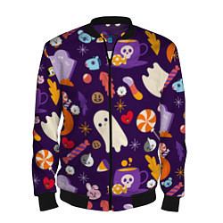 Бомбер мужской HALLOWEEN BTS BT21 PATTERN БТ21 БТС ХЕЛЛОУИН, цвет: 3D-черный