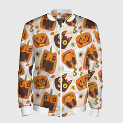 Бомбер мужской Patern Halloween 10, цвет: 3D-белый