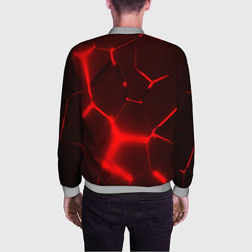 Мужской бомбер ЛЕКСУС КРАСНЫЕ 3Д ПЛИТЫ / 3D-Меланж – фото 4