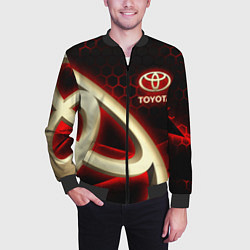 Бомбер мужской Тойота Toyota, цвет: 3D-черный — фото 2