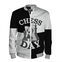 Бомбер мужской Шахматный День, цвет: 3D-меланж