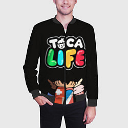 Бомбер мужской Toca Life: Friends, цвет: 3D-черный — фото 2