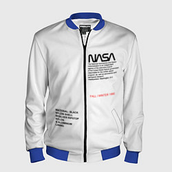 Бомбер мужской NASA БЕЛАЯ ФОРМА, цвет: 3D-синий