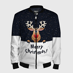 Мужской бомбер Новогодний Оленёнок Рудольф