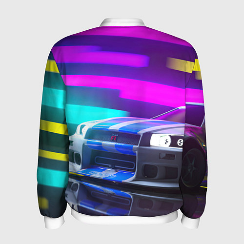 Мужской бомбер NISSAN GT-R SKYLINE / 3D-Белый – фото 2