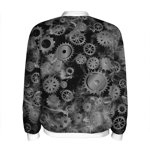 Мужской бомбер Механизм и дым, стимпанк / 3D-Белый – фото 2