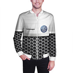 Бомбер мужской Volkswagen Стальная решетка, цвет: 3D-белый — фото 2