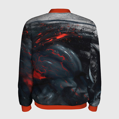Мужской бомбер ЧЁРНЫЙ СИМБИОТ ГРАНЖ BLACK MONSTER / 3D-Красный – фото 2