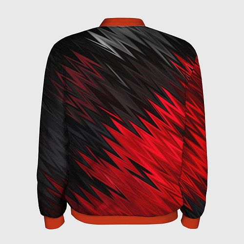 Мужской бомбер ЧЁРНО КРАСНЫЕ КРАСКИ RED BLACK STRIPES / 3D-Красный – фото 2