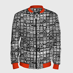 Бомбер мужской Geometry Dash: BW Pattern, цвет: 3D-красный