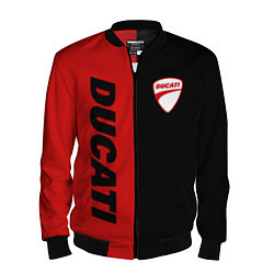 Бомбер мужской DUCATI BLACK RED BACKGROUND, цвет: 3D-черный