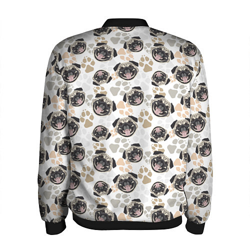 Мужской бомбер Собака Мопс Pug / 3D-Черный – фото 2