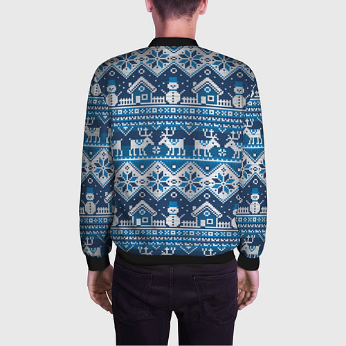 Мужской бомбер Christmas Pattern / 3D-Черный – фото 4