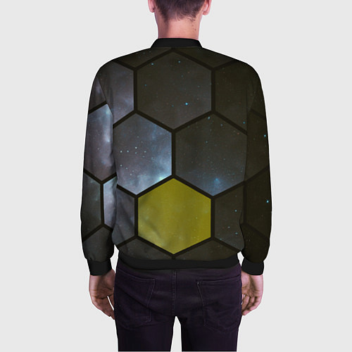 Мужской бомбер JWST space cell theme / 3D-Черный – фото 4