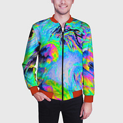 Бомбер мужской ААА яркий узор, цвет: 3D-красный — фото 2