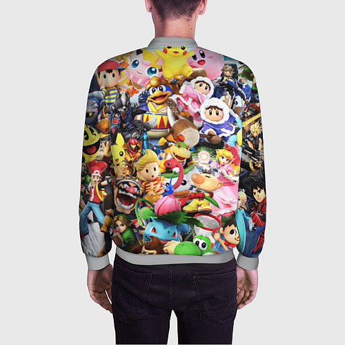 Мужской бомбер SUPER SMASH BROS ГЕРОИ ИГРЫ / 3D-Меланж – фото 4