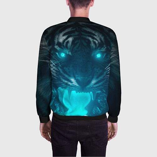 Мужской бомбер Неоновый водяной тигр 2022 / 3D-Черный – фото 4