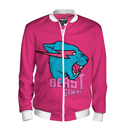 Мужской бомбер Mr Beast Gaming Full Print Pink edition