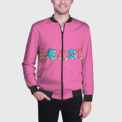 Бомбер мужской Mr Beast Donut Pink edition, цвет: 3D-черный — фото 2