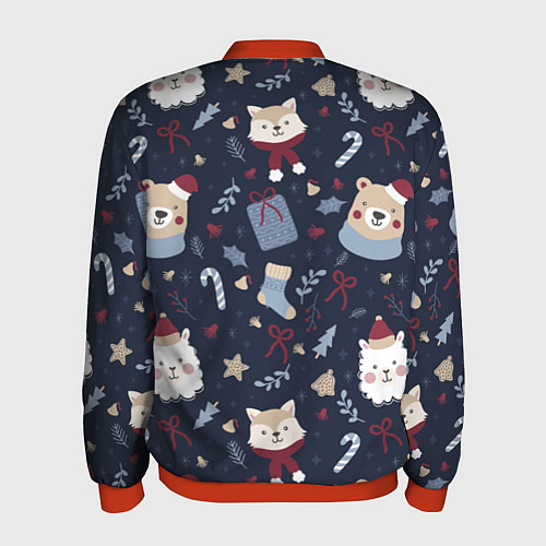 Мужской бомбер Забавный Новый Год 2022 / 3D-Красный – фото 2
