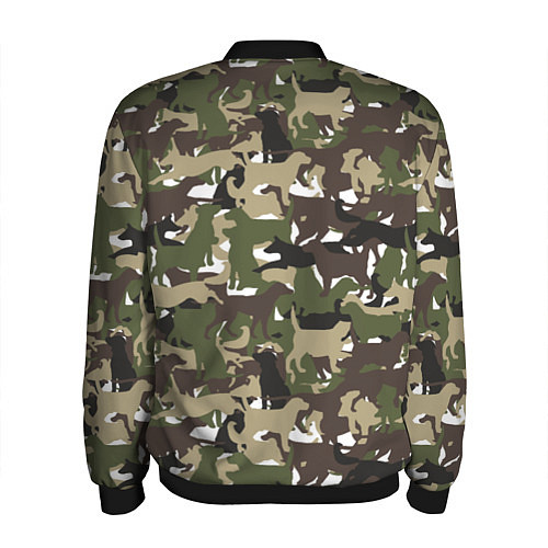 Мужской бомбер Камуфляж из Собак Camouflage / 3D-Черный – фото 2