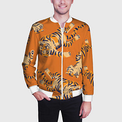 Бомбер мужской Тигр паттерн, цвет: 3D-белый — фото 2