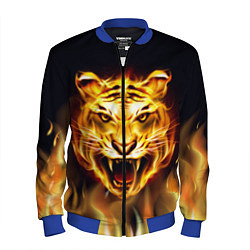Бомбер мужской Тигр В Пламени, цвет: 3D-синий