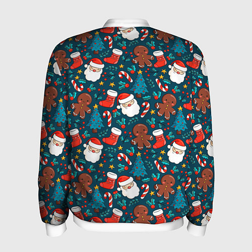 Мужской бомбер ПОКРЫТО НОВЫМ ГОДОМ! / 3D-Белый – фото 2