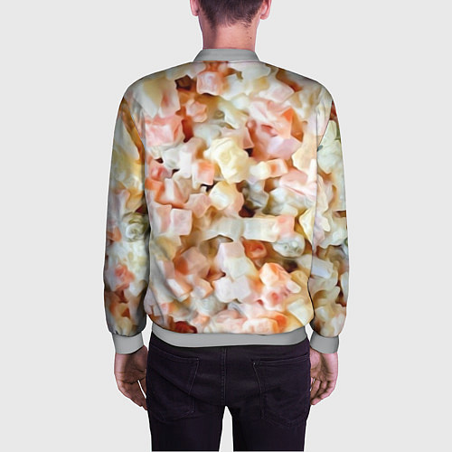 Мужской бомбер Салат Оливье Новогодняя Оливьешка / 3D-Меланж – фото 4