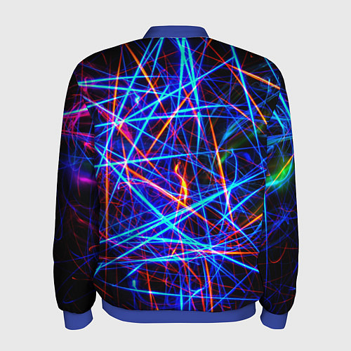 Мужской бомбер NEON LINES Glowing Lines Effect / 3D-Синий – фото 2