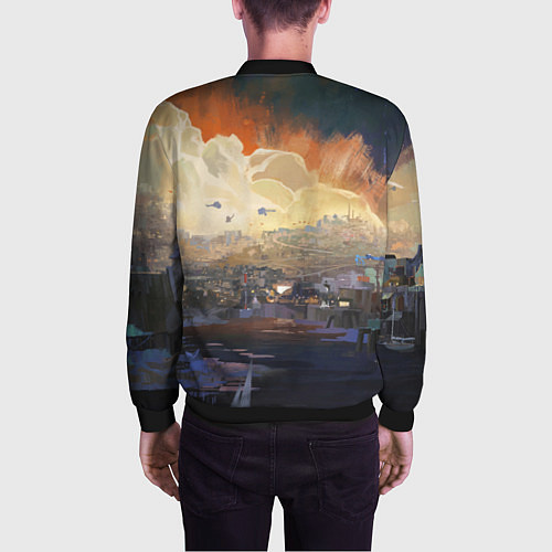 Мужской бомбер Disco Elysium Harrier Du Bois / 3D-Черный – фото 4