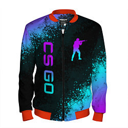 Бомбер мужской CS GO NEON SYMBOL STYLE SKIN КС ГО НЕОН, цвет: 3D-красный