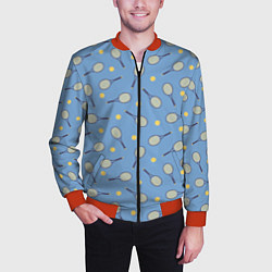 Бомбер мужской Большой теннис паттерн, цвет: 3D-красный — фото 2