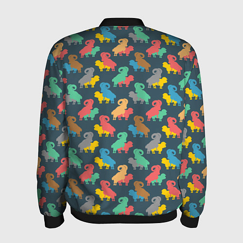 Мужской бомбер Овечки 18 / 3D-Черный – фото 2