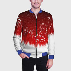 Бомбер мужской МУЗЫКАЛЬНАЯ НОВОГОДНЯЯ НОЧЬ 2022 НОВЫЙ ГОД, цвет: 3D-синий — фото 2
