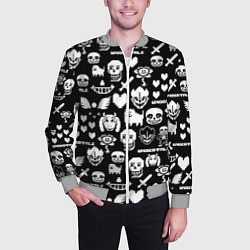Бомбер мужской UNDERTALE PATTERN БЕЛЫЙ, цвет: 3D-меланж — фото 2