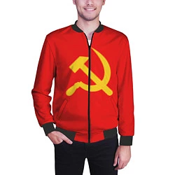 Бомбер мужской Красный Советский союз, цвет: 3D-черный — фото 2