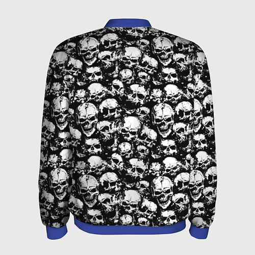 Мужской бомбер Screaming skulls / 3D-Синий – фото 2