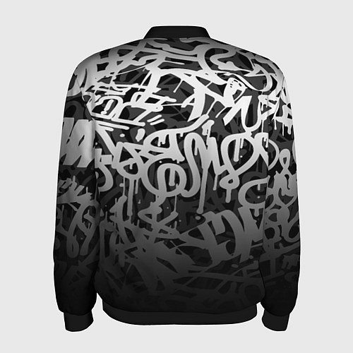 Мужской бомбер GRAFFITI WHITE TAGS ГРАФФИТИ / 3D-Черный – фото 2
