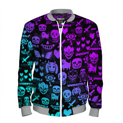 Бомбер мужской UNDERTALE NEON PATTERN УЗОР, цвет: 3D-меланж