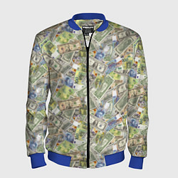 Мужской бомбер Разная Денежная Валюта Доллары, Евро, Франки