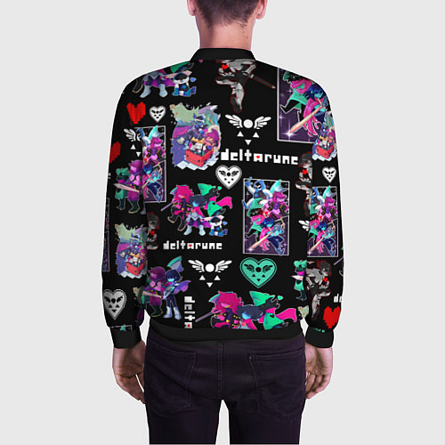 Мужской бомбер DELTARUNE PATTERN ART ГЕРОИ ДЕЛЬТАРУН / 3D-Черный – фото 4