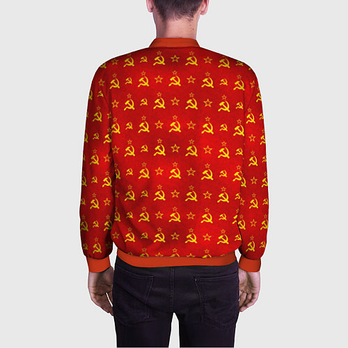 Мужской бомбер Серп и Молот - СССР / 3D-Красный – фото 4