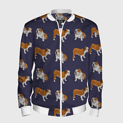 Мужской бомбер Английские бульдоги паттерн